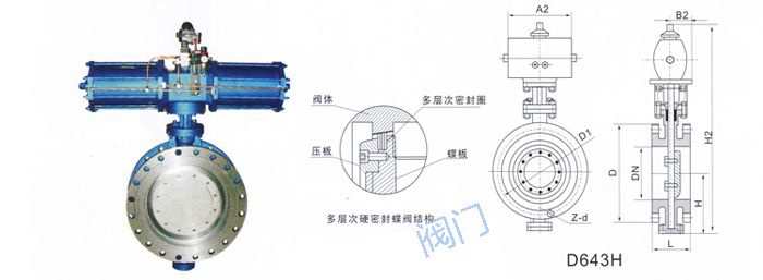 气动法兰式多层次硬密封蝶阀